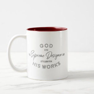 Taza Bicolor DIOS es el SUPREMO DISEÑADOR 2-Tone Mug 11 oz