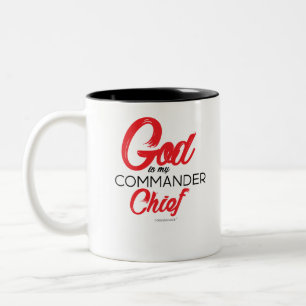 Taza Bicolor Dios es mi comandante en jefe - Rojo