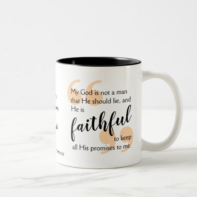 Taza Bicolor DIOS ES UNA AFIRMACIÓN Cristiana FIEL Y Positiva (Derecha)