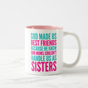 TAZA BICOLOR DIOS HIZO A MEJORES AMIGOS DE LOS E.E.U.U. PORQUE