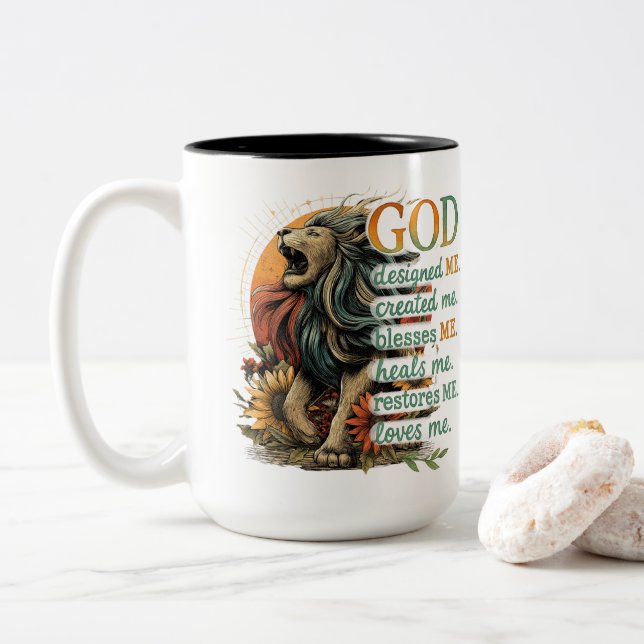 Taza Bicolor Dios Me Diseñó... (Con donut)