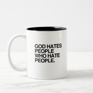 TAZA BICOLOR DIOS ODIA A LA GENTE QUE ODIA A LA GENTE