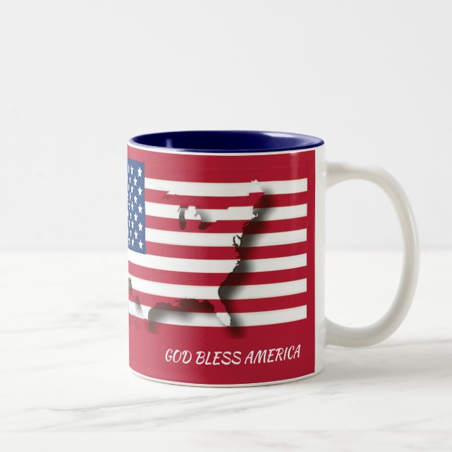 Taza Bicolor DIOS Patriótico BENDIGO AMÉRICA (Derecha)