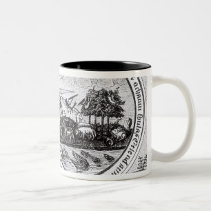 Taza Bicolor Dios que crea el mundo por el compás