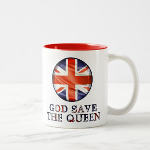 Taza Bicolor Dios salve a la reina