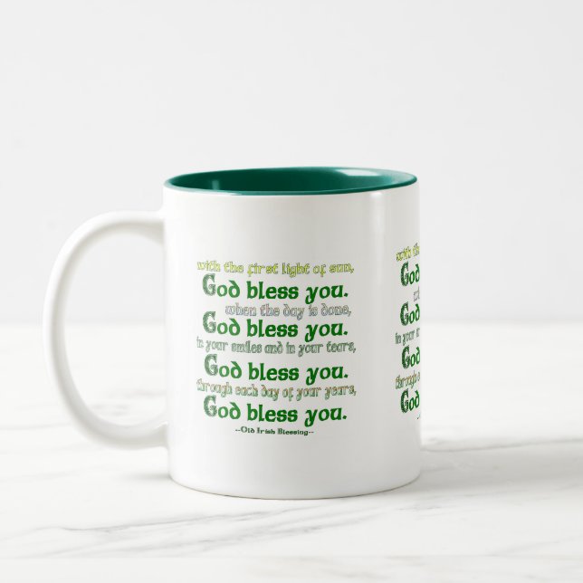 Taza Bicolor Dios te bendiga irlandés (Izquierda)