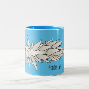 Taza Bicolor Dirona albolineata nudibranch personalizado ilustr