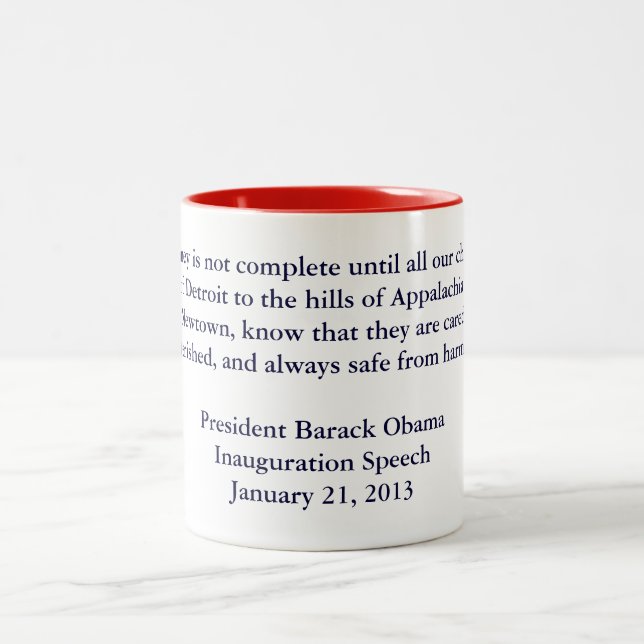 Taza Bicolor Discurso inaugural de Barack Obama 2013 (Centro)