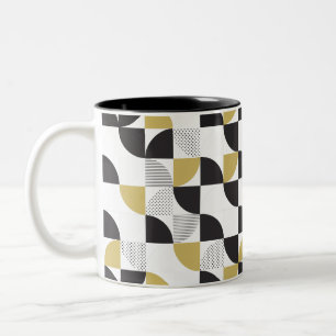 Taza Bicolor Diseño abstracto multicolor de café de dos tonos