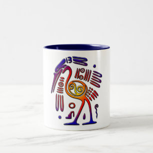 Taza Bicolor Diseño antiguo de México