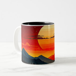 Taza Bicolor Diseño BOHO RED SUNSET