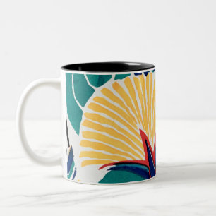 Taza Bicolor Diseño botánico Art Nouveau
