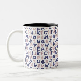 Taza Bicolor Diseño de alfabeto 