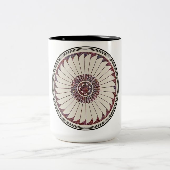 Taza Bicolor Diseño de alfarería de fibras pequeñas (Centro)
