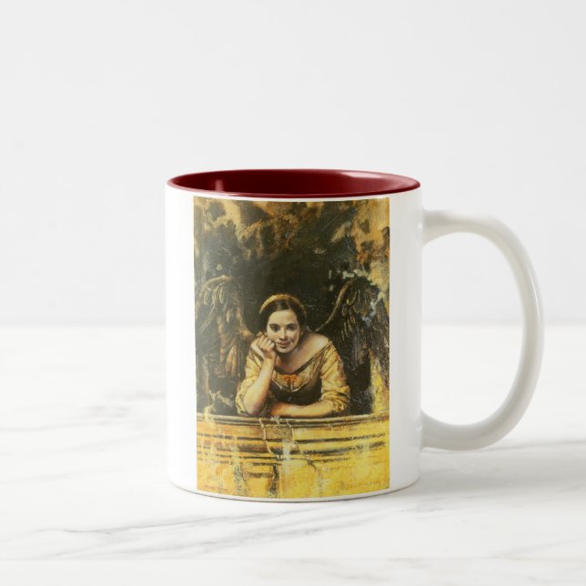Taza Bicolor Diseño de ángel renacentista (Derecha)