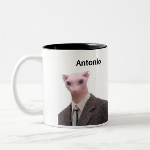 Taza Bicolor diseño de antonio mug meme de gato divertido