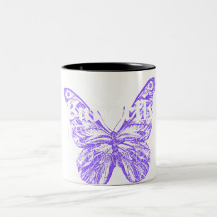 Taza Bicolor diseño de arte de mariposa linda