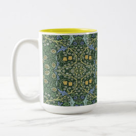 Taza Bicolor Diseño de arte floral William Morris