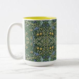Taza Bicolor Diseño de arte floral William Morris