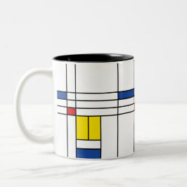 Taza Bicolor Diseño de arte moderno Mondrian II Minimalista De