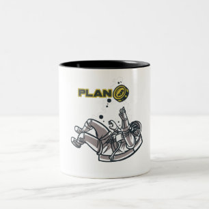 Taza Bicolor Diseño de astronauta del plan B de Bitcoin