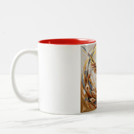 Taza Bicolor Diseño de Ave Mitológica Artística