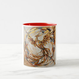 Taza Bicolor Diseño de Ave Mitológica Artística
