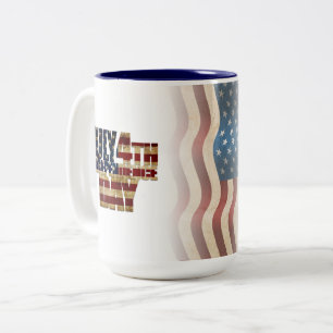 Taza Bicolor Diseño de bandera patriótica del 4 de julio