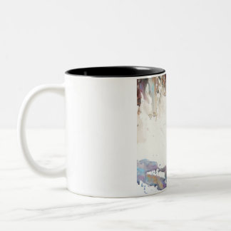 TAZA BICOLOR DISEÑO DE BARRO CUTO DE HERMANO Y HERMANA
