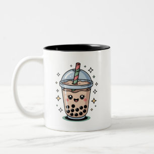 Taza Bicolor Diseño de bebida kawaii burbuja linda
