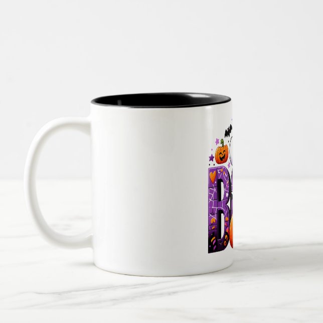 Taza Bicolor Diseño de Boo Cute Ghost Halloween (Izquierda)