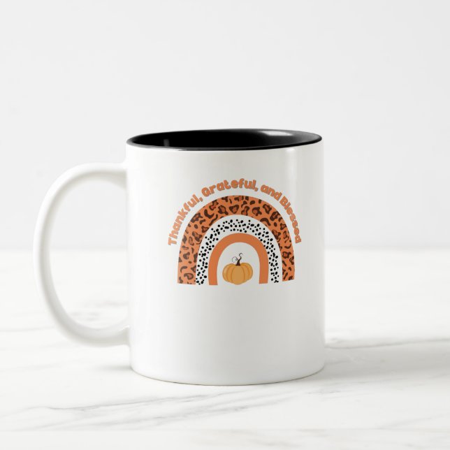 Taza Bicolor Diseño de calabaza (Izquierda)