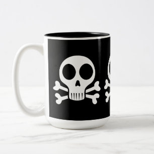 Taza Bicolor Diseño de calavera pirata