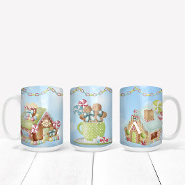 Taza Bicolor Diseño de Candy Gingerbread y Candy Cane