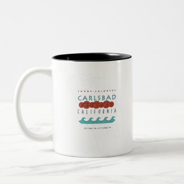 Taza Bicolor Diseño de Carlsbad Califonia (Izquierda)