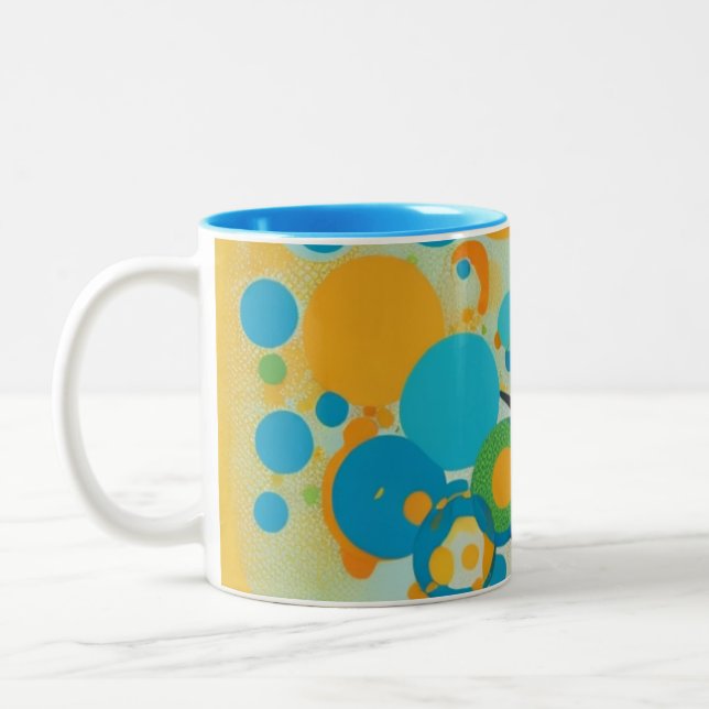 Taza Bicolor Diseño de círculos (Izquierda)
