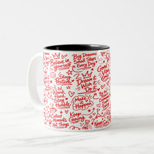 Taza Bicolor Diseño de Citas Positivas Inspiradoras