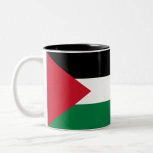 Taza Bicolor Diseño de color negro audaz de la bandera palestin