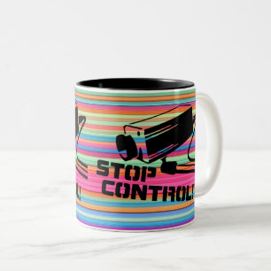 Taza Bicolor Diseño de conciencia de privacidad de cámara de se