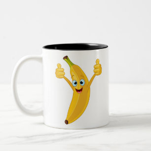 Taza Bicolor Diseño de Dibujos Animados de Plátano