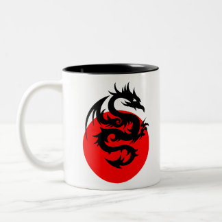 Taza Bicolor diseño de dragón elegante