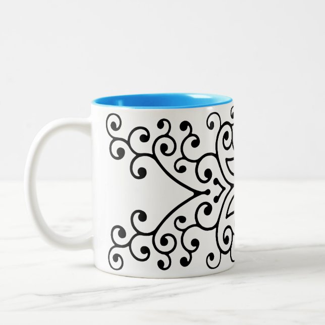 Taza Bicolor Diseño de esténcil marroquí (Izquierda)