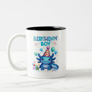 Taza Bicolor Diseño de Fiestas Cutos de Aniversario Axolotl Vib