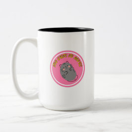 Taza Bicolor Diseño de gato perezoso adorable "Demasiado lindo