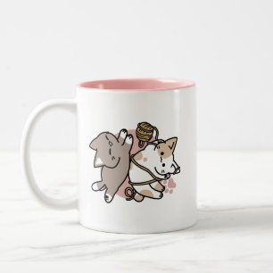 Taza Bicolor Diseño de gatos lindos y juguetones – Arte diverti