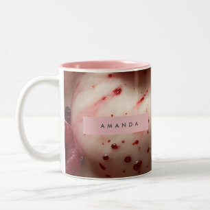 Taza Bicolor Diseño de Gelato de Remolino de Frambuesa Personal