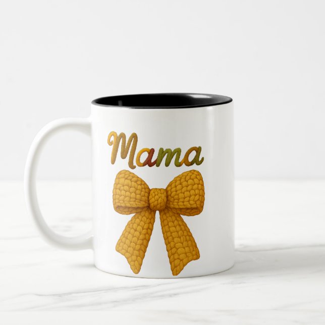 Taza Bicolor diseño de hilo de mamá (Izquierda)
