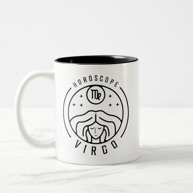 Taza Bicolor Diseño de horóscopo de Zodiac VIRGO (Izquierda)