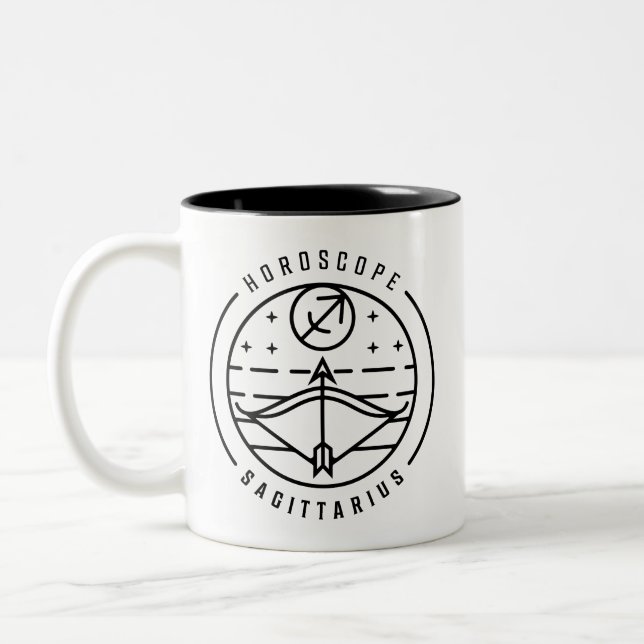 Taza Bicolor Diseño de horóscopo Zodiac SAGITTARIUS (Izquierda)