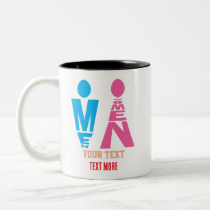 Taza Bicolor Diseño de icono de tipografía para hombres y mujer